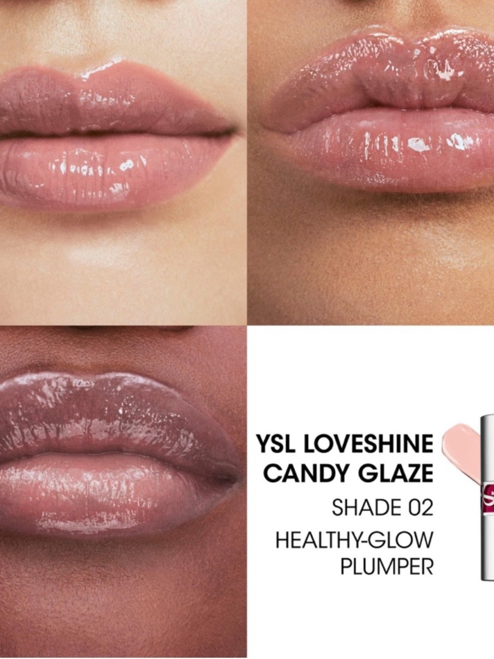 YSL Loveshine Candy Glaze Lip Gloss Stick in Healthy Glow Plumper - Shade 02 - Picture 2 of 4
